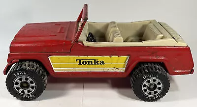 Vintage Tonka Jeepster Metal Pressed Steel Red Jeep 13  Usa 1970's • $28.99