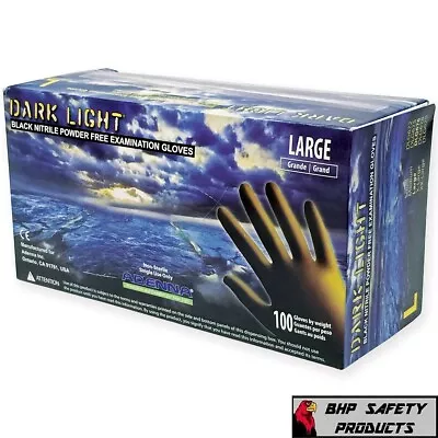 Adenna Dark Light Nitrile Exam Powder Free Gloves Black 9 Mil DLG67 • $22.90