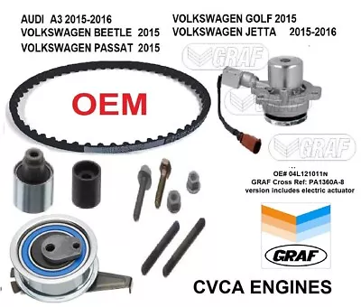 Timing Belt Kit VW Diesel TDI 2.0L 2015-16  A3BEETLEGOLF JETTAPASSAT W PUMP • $238.99