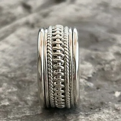 SPINNER RING 925 Sterling Silver Band &Statement Ring Handmade Ring All Size • $15.99
