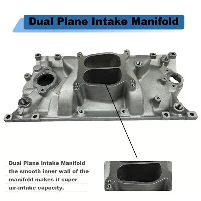 SBC Intake Manifold Dual Plane Satin Aluminum For Chevy Vortec 350 Heads • $110.49