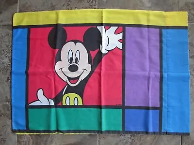 Vintage Disney Mickey Mouse & Goofy Standard Pillowcase Color Block Double Side • $6.99