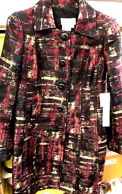 W Worth Holly Berry And Gold Jacquard Empire Coat Sz 10 MSRP $758 NEW With Tags • $98