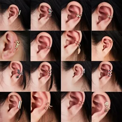 Fashion Jewelry Unisex Punk Rock Ear Clip Cuff Wrap No Piercing-Clip On Earrings • $0.79