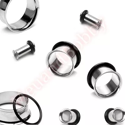 316L Surgical Steel Single Flare Ear Tunnel Body Jewellery CHOOSE SINGLE OR PAIR • $3.70