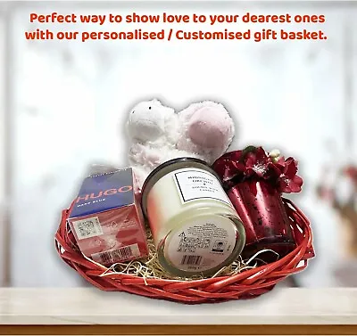 DIY Make Your Own Hamper Wicker Gift Basket Box Kit With Shred+Cellophane+Bow • £8.95