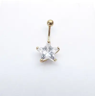 9ct Gold Star Belly Bar Yellow Gold With Gift Box • £68