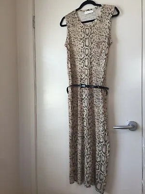 Zimmermann Zebra Print Cotton Linen Midi Tank Dress Size 0 • $99