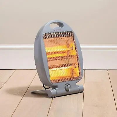 Electric Halogen Quartz Free Standing Instant Heater Small Portable Home Office • £12.34