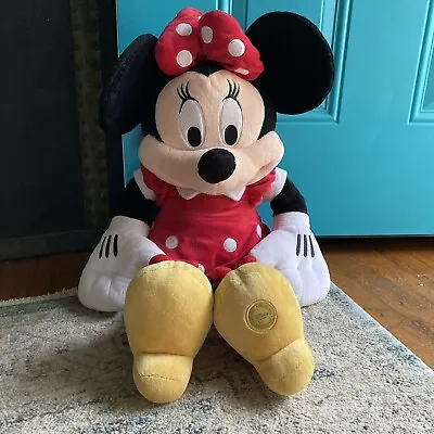 Disney Store Minnie Mouse Doll Plush Stuffed Large 26  Tall Red Dress Classic • $14.99