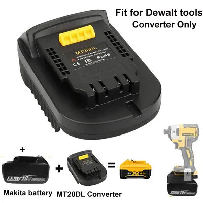 Battery Adapter Converter For Makita 18V BL1830 BL1860 To Dewalt 18V Power Tools • £10.85