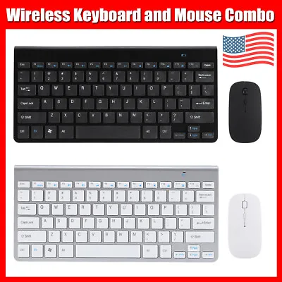 Wireless Keyboard And Mouse Combo Set USB Mini 2.4Ghz For Mac Apple PC Computer • $15.25