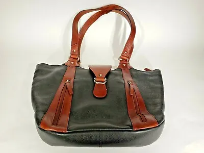 $57.99 • Buy Derek Alexander Inset Top Zip Unique Shape Top Leather Handbag In GUC Ships Free
