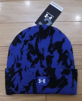 NWT UNDER ARMOUR  UA Halftime  Mens Cuffed Knit Beanie Hat-OSFM @$28 BLUE CAMO • $18.99