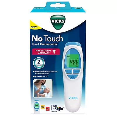 Vicks No-Touch 3-in-1 Thermometer For Forehead Food And Bath Temperatures NEW!! • $18.90