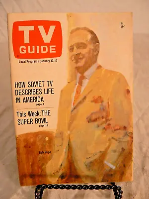 TV GUIDE ~ 1968 ~ January 13-19 ~ Bob Hope  ~The Super Bowl • $12.99