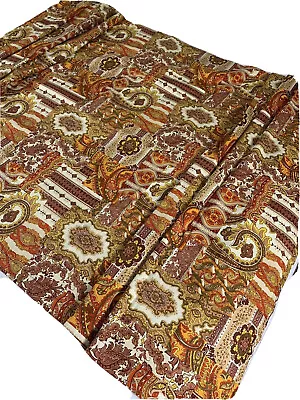 2 Vintage 70’s Handmade Retro Paisley Floral Patchwork Curtains 44x100w & 43x48w • $34.99