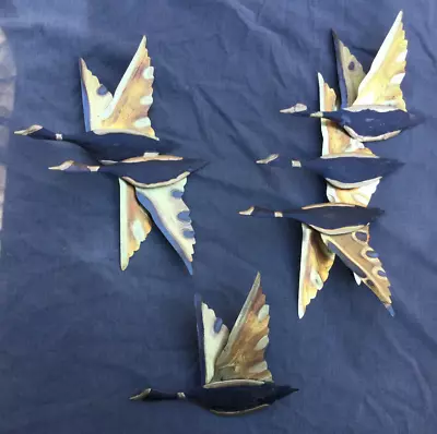 Metal Wall Hanging Bird - MCM Brutalist Style Art - 3 Pieces 6 Birds • $32.50