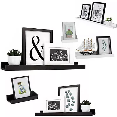£8.49 • Buy Set Of 3 Floating Wall Shelves Picture Ledge Display Rack Book Hanging Shelf