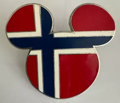 Mickey Head Icon Epcot World Showcase Norway Norwegian Flag Disney Pin • $17.99