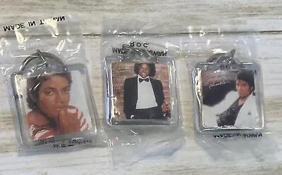 Michael Jackson Lot Of 3 Keychains Vintage Sealed Off Wall Thriller Photo NOS • $15