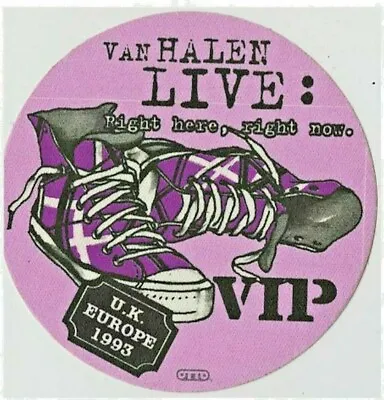 Van Halen Backstage Pass Europe 1993  Tour V.I.P. Eddie Vanhalen Shoes Rare  • $24.95