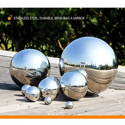 6PCS Steel Silver Mirror Sphere Hollow Gazing Ball Home Garden Ornament Decor • £12.09