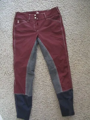 Women's MASTERMIND Pants NEW Japanese Burgundy Gray Nylon Blend Size S • $350