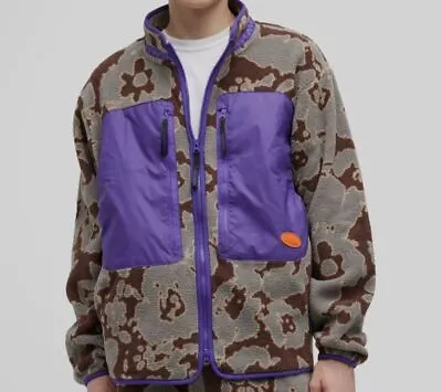 $156 Puma Men's Purple Multi X P.A.M. Camo-Polar Fleece Jacket Coat Size M • $49.98