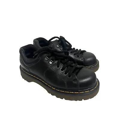 Dr. Martens Womens Chunky Black Leather Oxford Shoes US 7 Non Slip Y2K 90s 8312 • $89.99