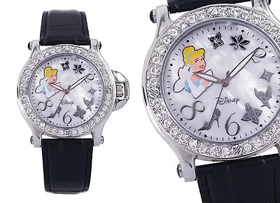 NEW Disney DSRB001 Women's Brilliance Diamond Cinderella Crystal Watch In Black • $20.85