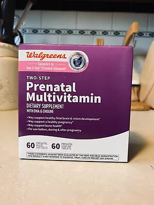 Prenatal Multivitamin Two Step 60 CT Softgels 60 Ct Choline Tablets Free S & H! • $16.99