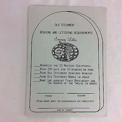 Old Testament Lettering Requirements Card Vintage Mormon Seminary Letter Pin • $19.99