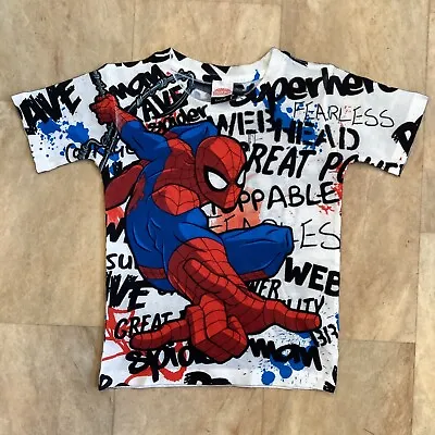 Spider-Man At George White T-Shirt Short Sleeve Top Graffiti Age 4 - 5 Years • £3