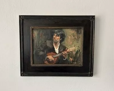 Original Oil Painting Mandolin Man By Marilyn Rose • $400