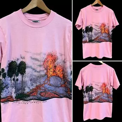 VTG San Segal Hawaii Volcanoes Park Kilauea Lava Nature Graphic Art T Shirt M • $13.97