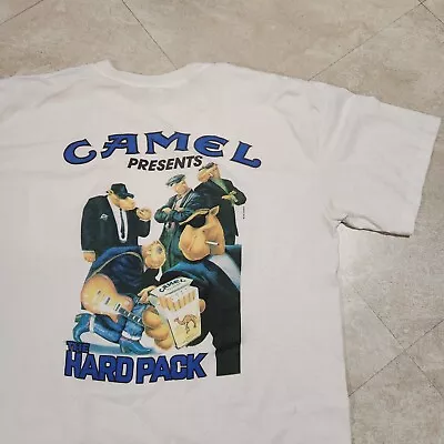 VTG 90s Joe Camel Cigarettes Mens XL The Hard Pack Single Stitch Promo T Shirt • $28.95