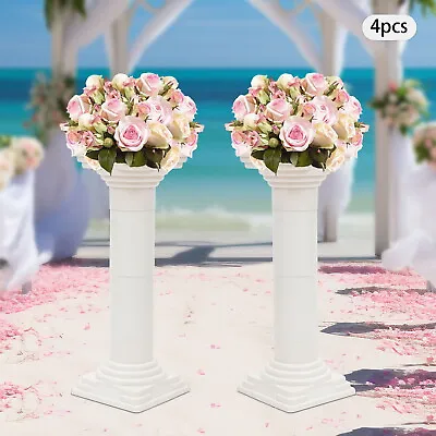 White Flower Stand Wedding Decor Roman Column 4Pcs Roman Pillars Plastic • $128.25