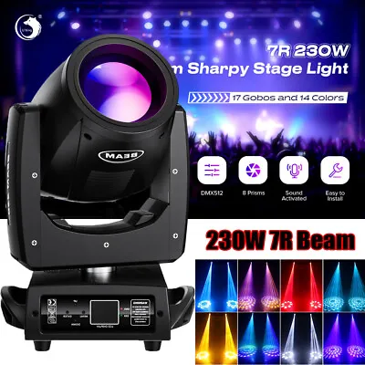 230W 7R Beam Zoom Sharpy 16Prism Stage Lighting Moving Head Light DMX DJ Disco • $246.99