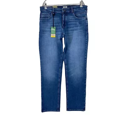 Camel Active WOODSTOCK Mens Blue Stretch Relaxed Straight Fit Jeans W35 L34 • £24.99