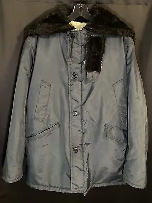 Vintage 50s B-9 Type Parka Military Flight Jacket Snow Coat Quilted Army Sz L • $84.99