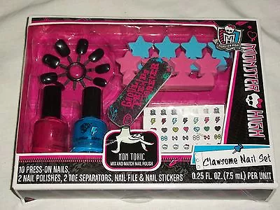 Monster High Clawsome Nail Set Press On Nails Polish Toe Separators File Stick  • $19.99