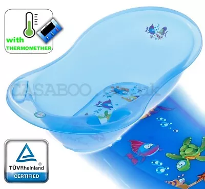 Extra Large Baby Bath Baby Tub 102 Cm With Thermometer Aqua Blue • £24.99