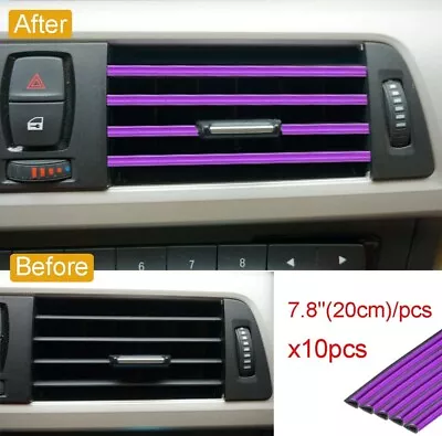 10x Auto Car Accessories Purple Air Conditioner Decoration Strip Universal • $6.45