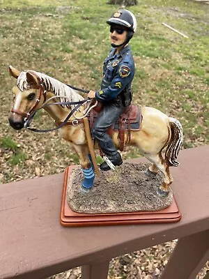 Vanmark Blue Hats Of Bravery Policeman On Horse Parade Partner Figurine Mounted • $36.50