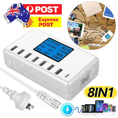 $28.45 • Buy 8 Port Smart USB Hub Charging Station Phone Charger Multi Dock Power Adapter LCD