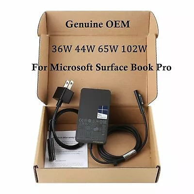 Genuine OEM Microsoft Surface Pro Book AC Power Adapter Charger 36W/44W/65W/102W • $36.99