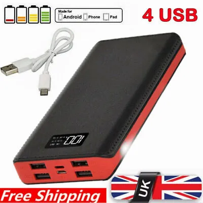 9000000mAh Power Bank 4USB Batery Portable Charger Fast Carging For Cell Phone • £16.88