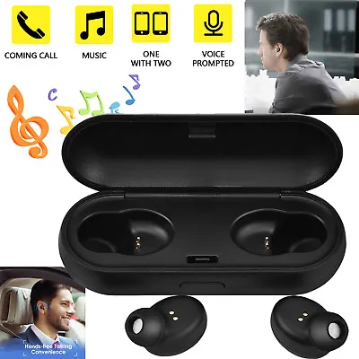 Twins Wireless Bluetooth Headset Stereo Earphones Noise Canceling Earpieces • £35.99