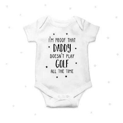 Golf Daddy Baby Grow Personalised Golf Baby Gifts Dad Baby Announcement • £8.90